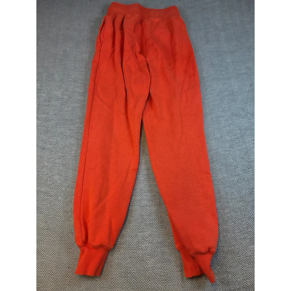 Nike Sportswear Orange Fleece Jogger Sweatpants XS Embroidered Swoosh Logo